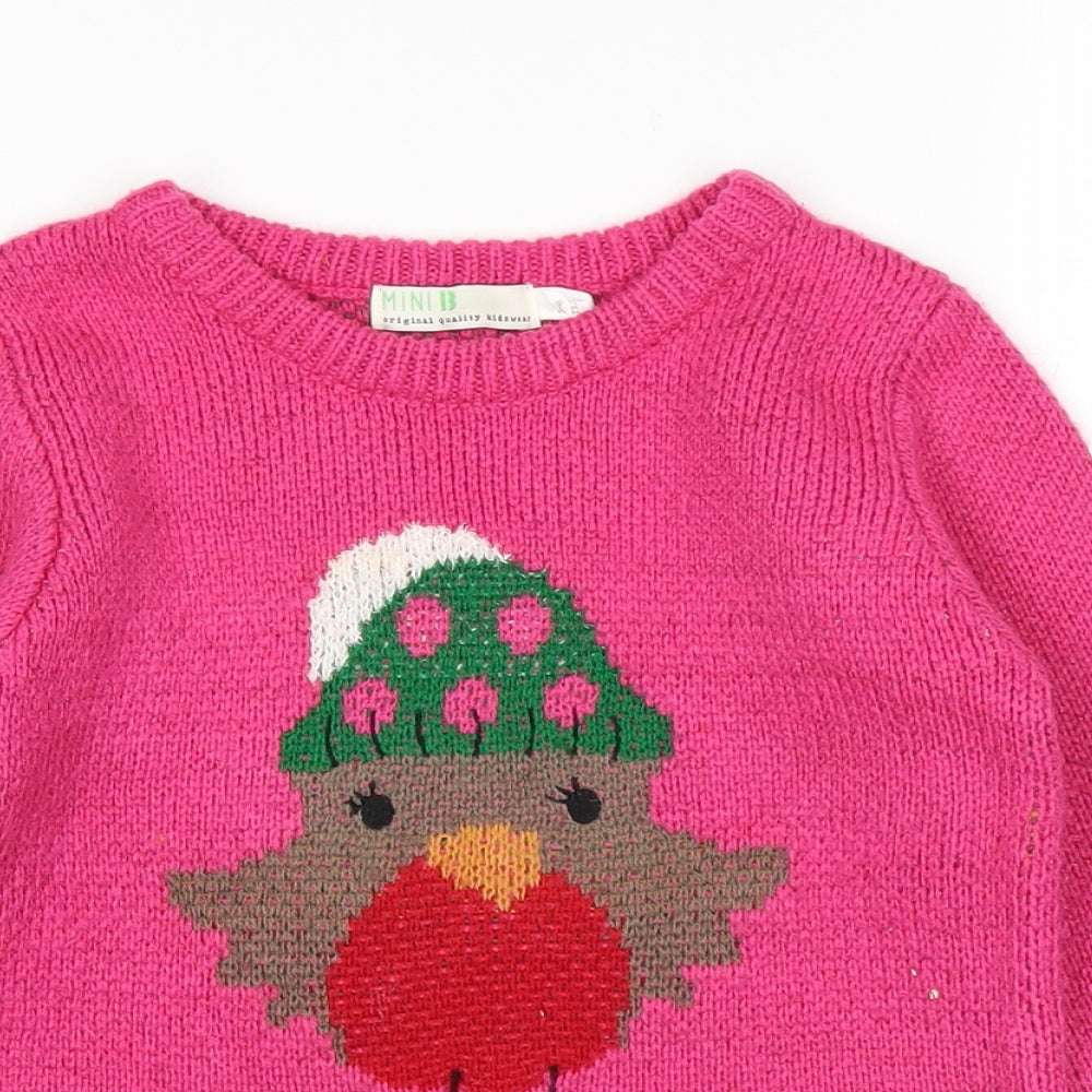 BHS Girls Pink   Pullover Jumper Size 5-6 Years