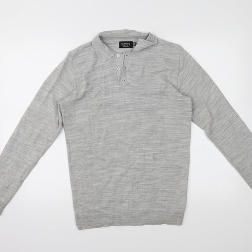 Boohoo Mens Grey   Pullover Jumper Size S