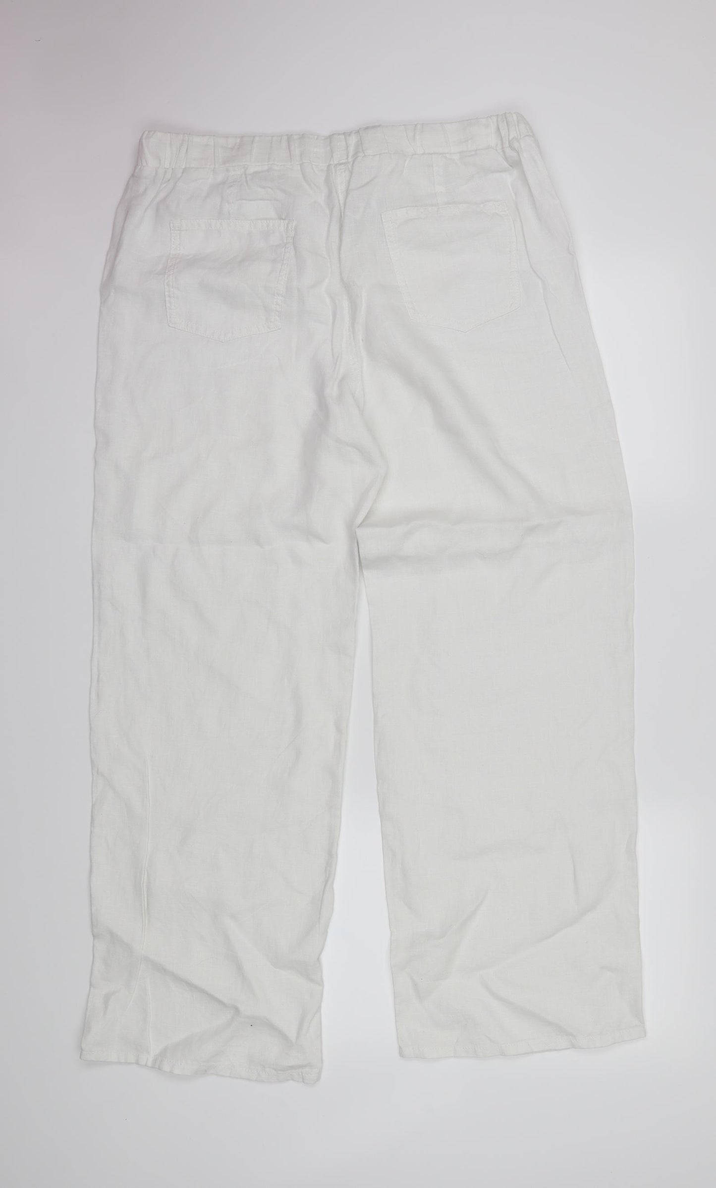 M&S Womens White   Trousers  Size 14 L27 in