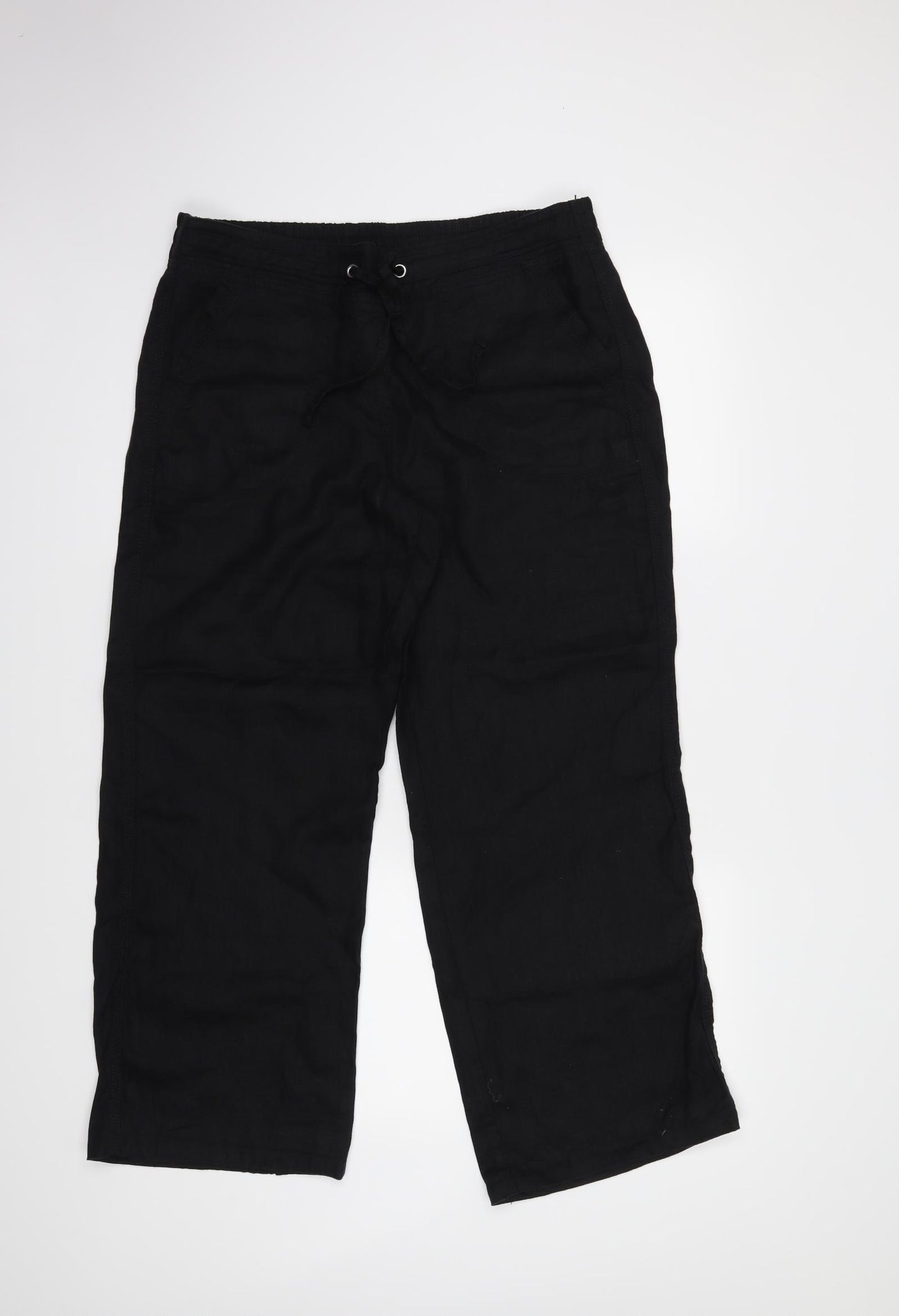 M&S Womens Black   Trousers  Size 14 L27 in