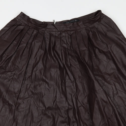 Zara Womens Brown   Pleated Skirt Size L