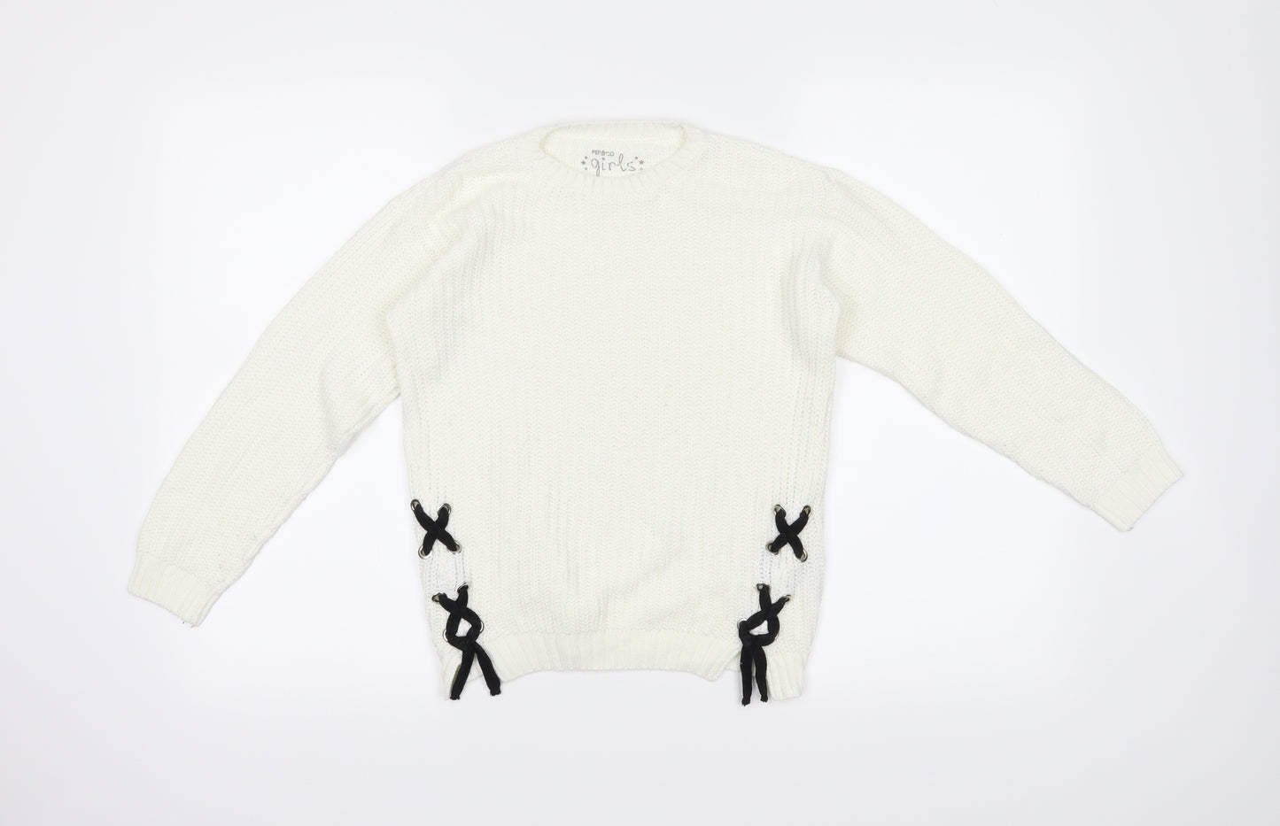 PEP & CO Girls White   Pullover Jumper Size 10-11 Years