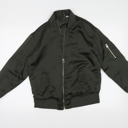 H&M Womens Green   Bomber Jacket Coat Size 6