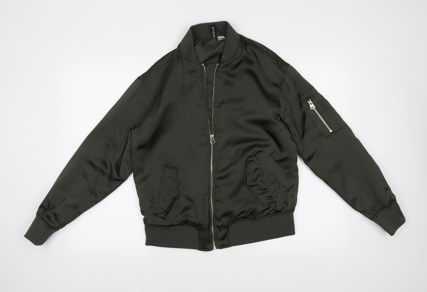 H&M Womens Green   Bomber Jacket Coat Size 6