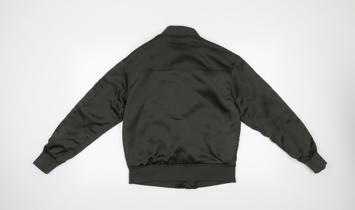 H&M Womens Green   Bomber Jacket Coat Size 6