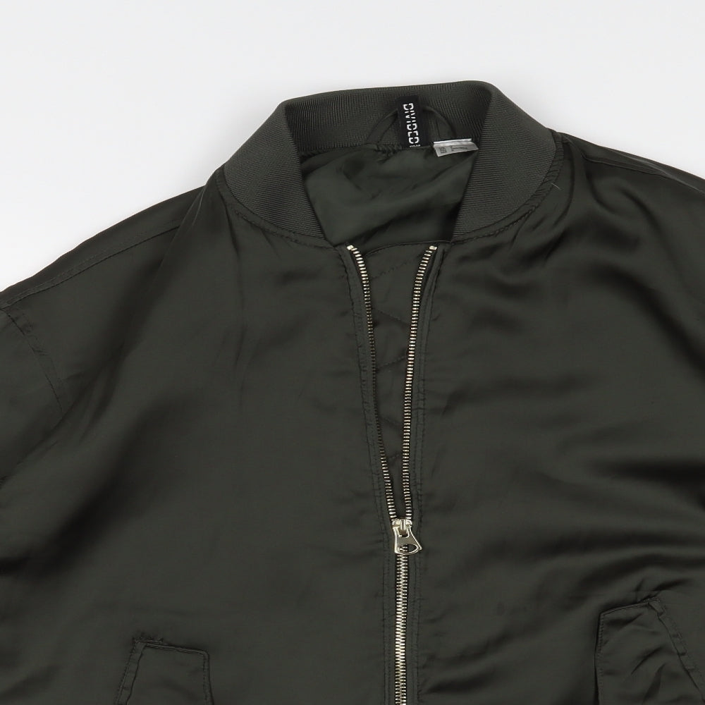 H&M Womens Green   Bomber Jacket Coat Size 6