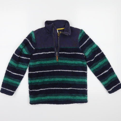 Joules Boys Green Striped  Pullover Jumper Size 7-8 Years