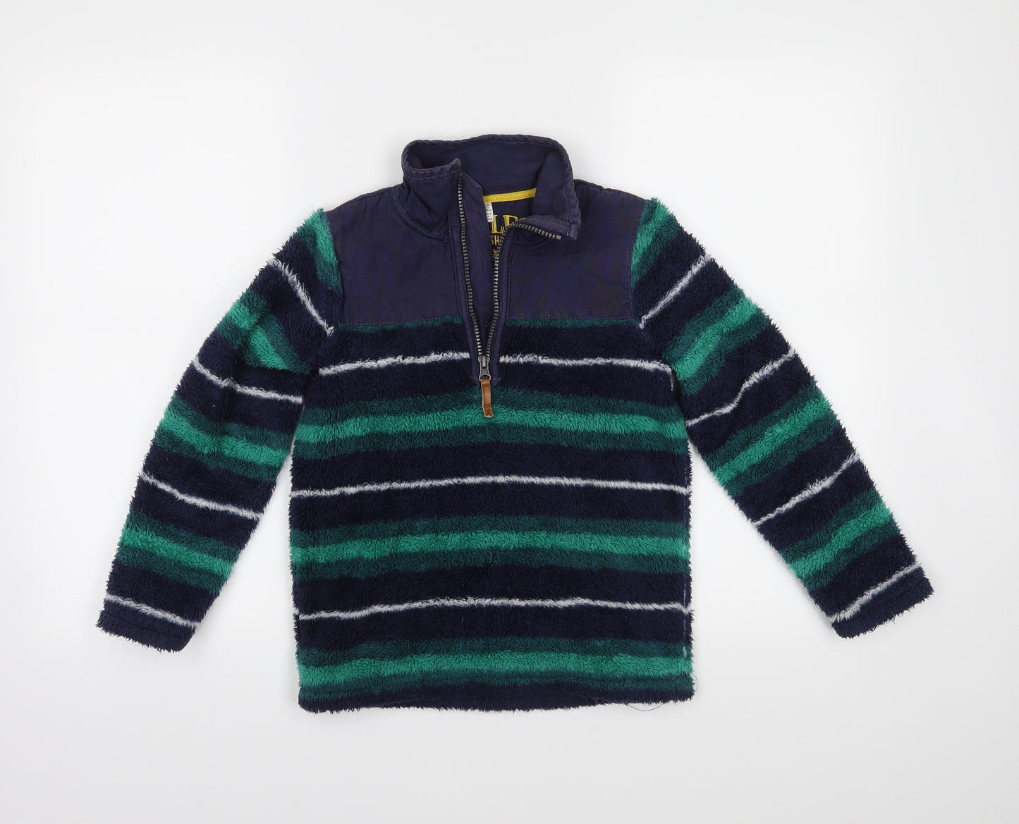 Joules Boys Green Striped  Pullover Jumper Size 7-8 Years