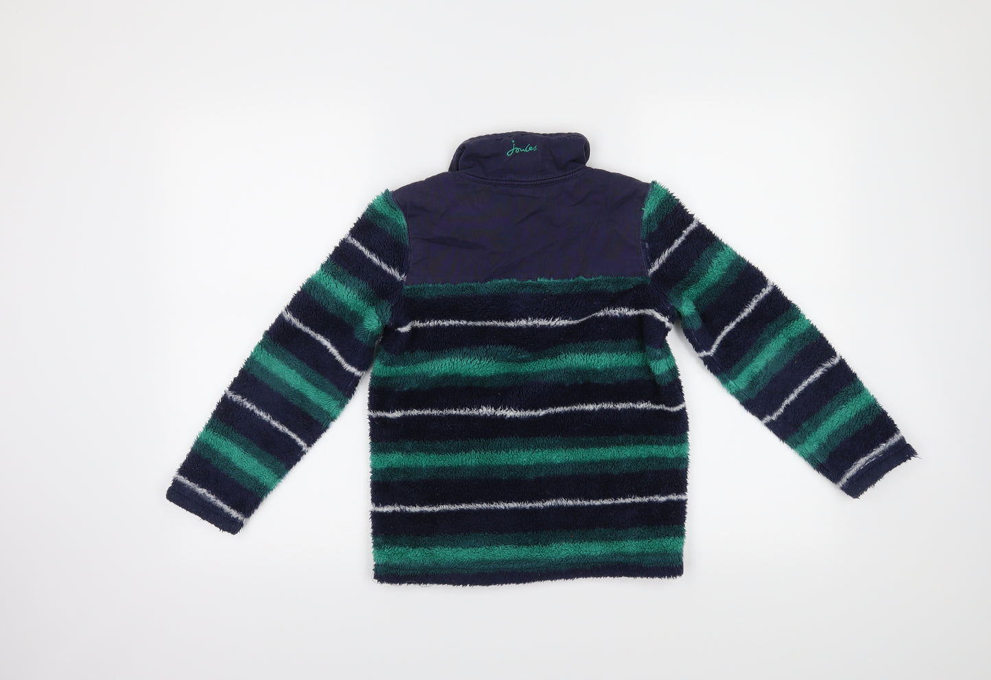 Joules Boys Green Striped  Pullover Jumper Size 7-8 Years