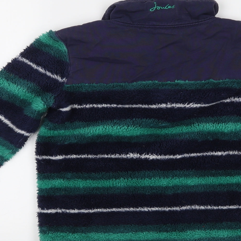 Joules Boys Green Striped  Pullover Jumper Size 7-8 Years
