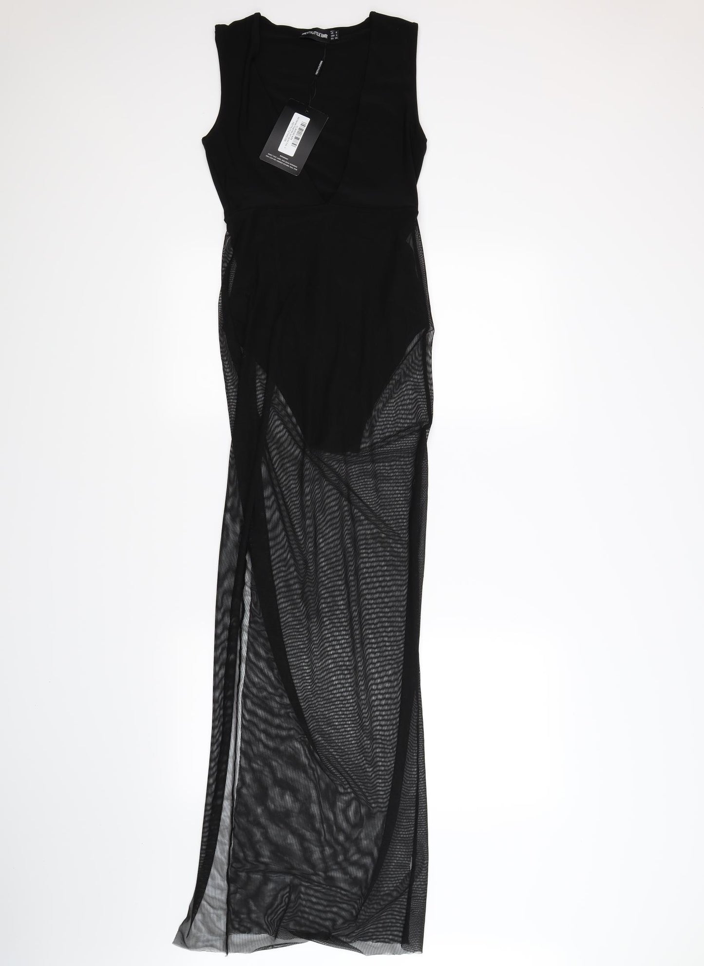 Pretty little thing Womens Black  Chiffon Bodysuit One-Piece Size 6