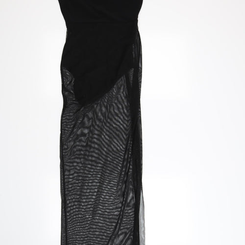 Pretty little thing Womens Black  Chiffon Bodysuit One-Piece Size 6