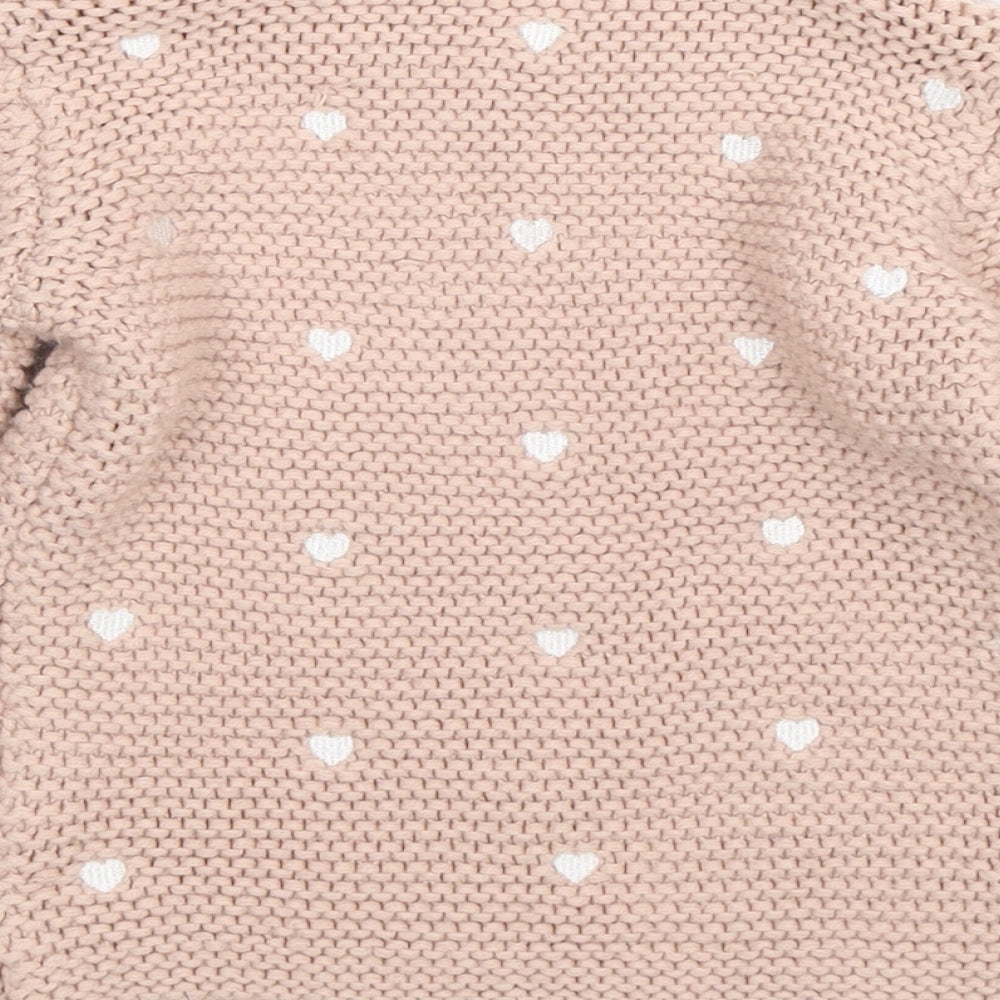 Young Dimension Girls Pink  Knit Pullover Jumper Size 5-6 Years  - hearts