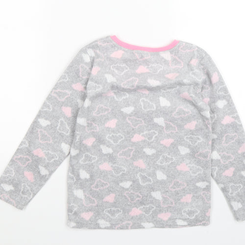Young Dimension Girls Grey Geometric Fleece Top Pyjama Top Size 7-8 Years  - still dreaming