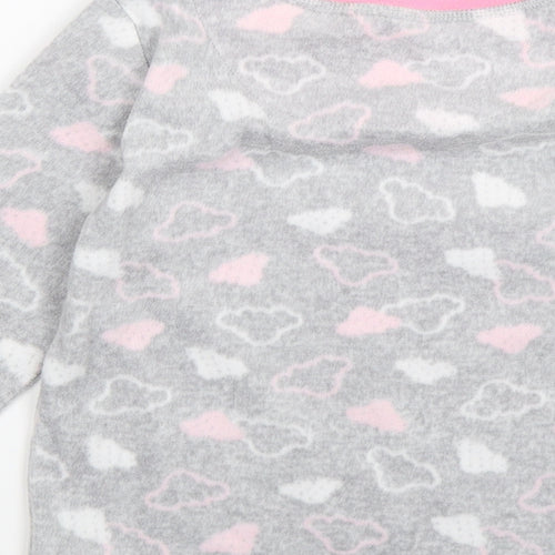 Young Dimension Girls Grey Geometric Fleece Top Pyjama Top Size 7-8 Years  - still dreaming