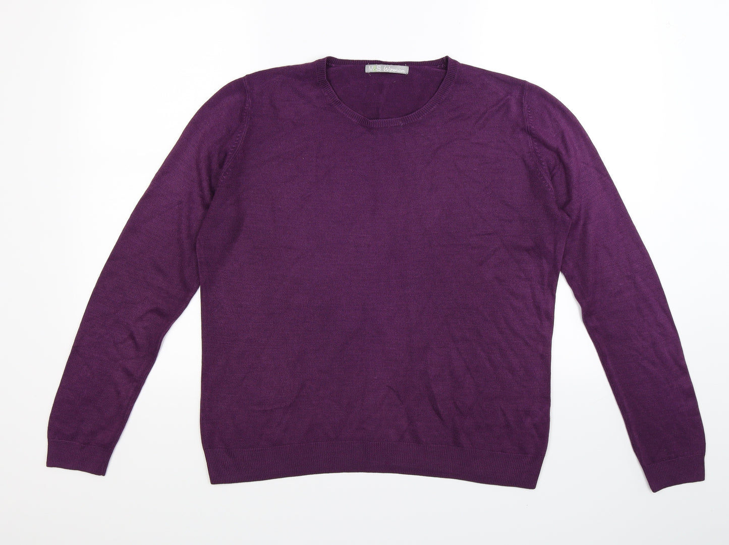 Marks and Spencer Womens Purple  Knit Pullover Jumper Size 14