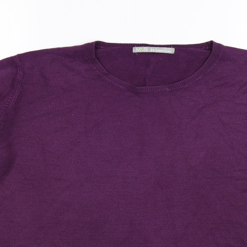 Marks and Spencer Womens Purple  Knit Pullover Jumper Size 14