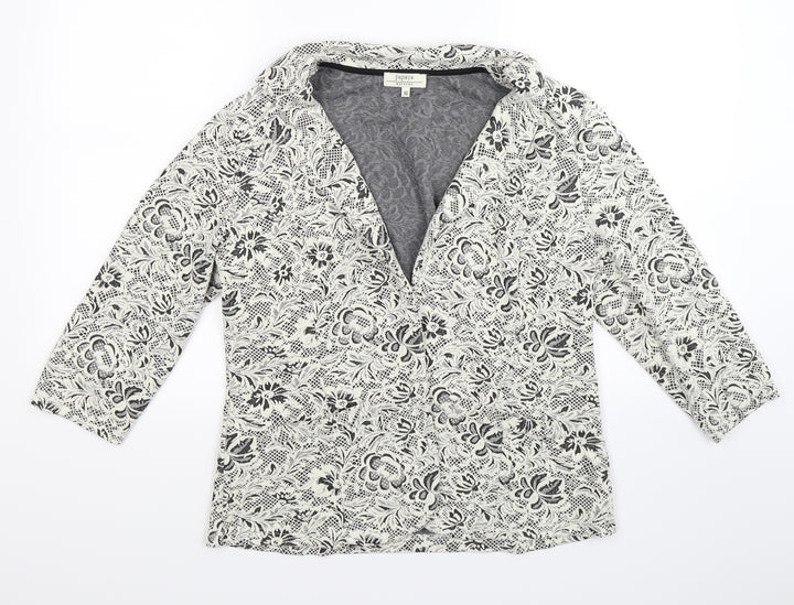 Papaya Womens Beige Floral Knit Jacket Blazer Size 16