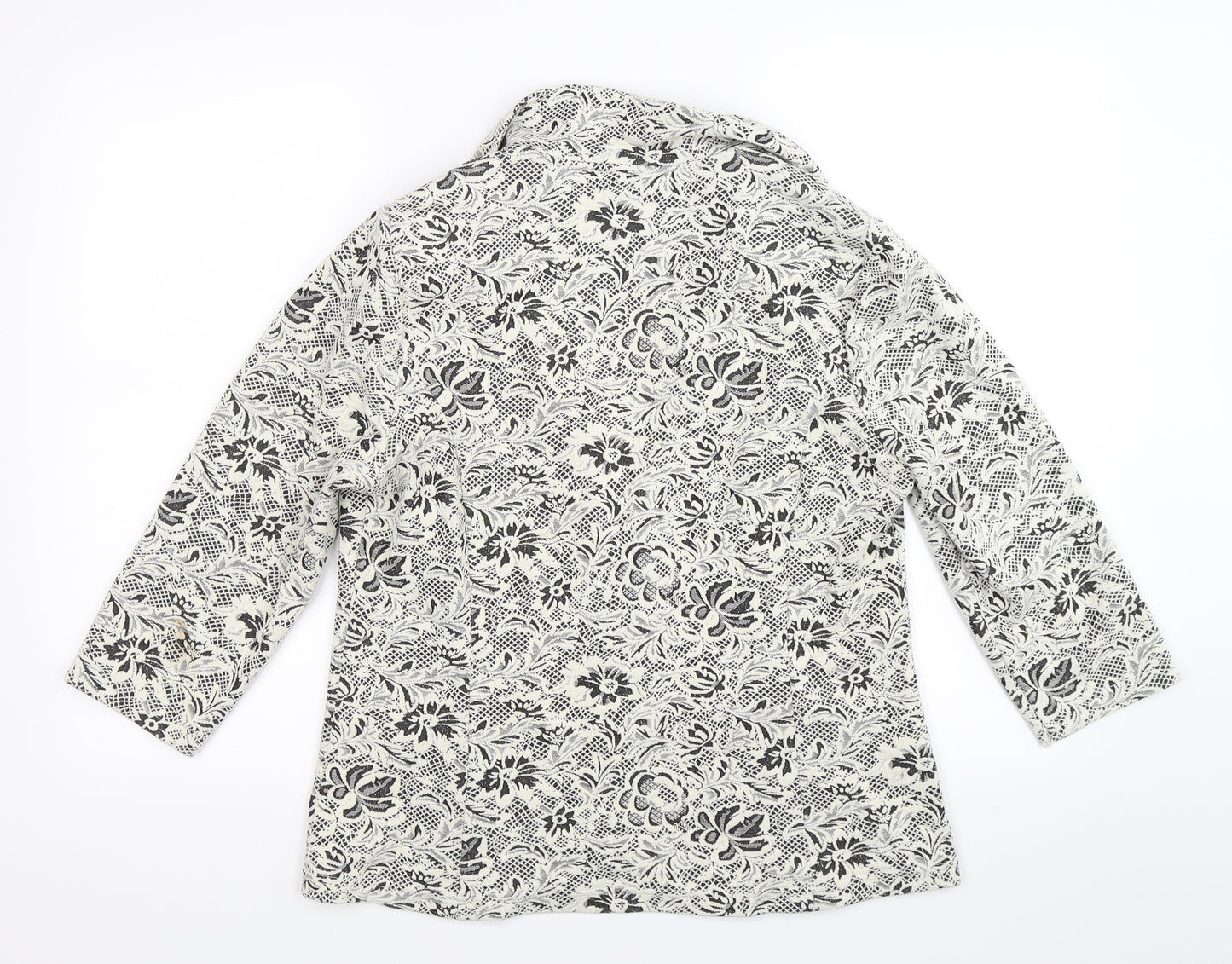 Papaya Womens Beige Floral Knit Jacket Blazer Size 16