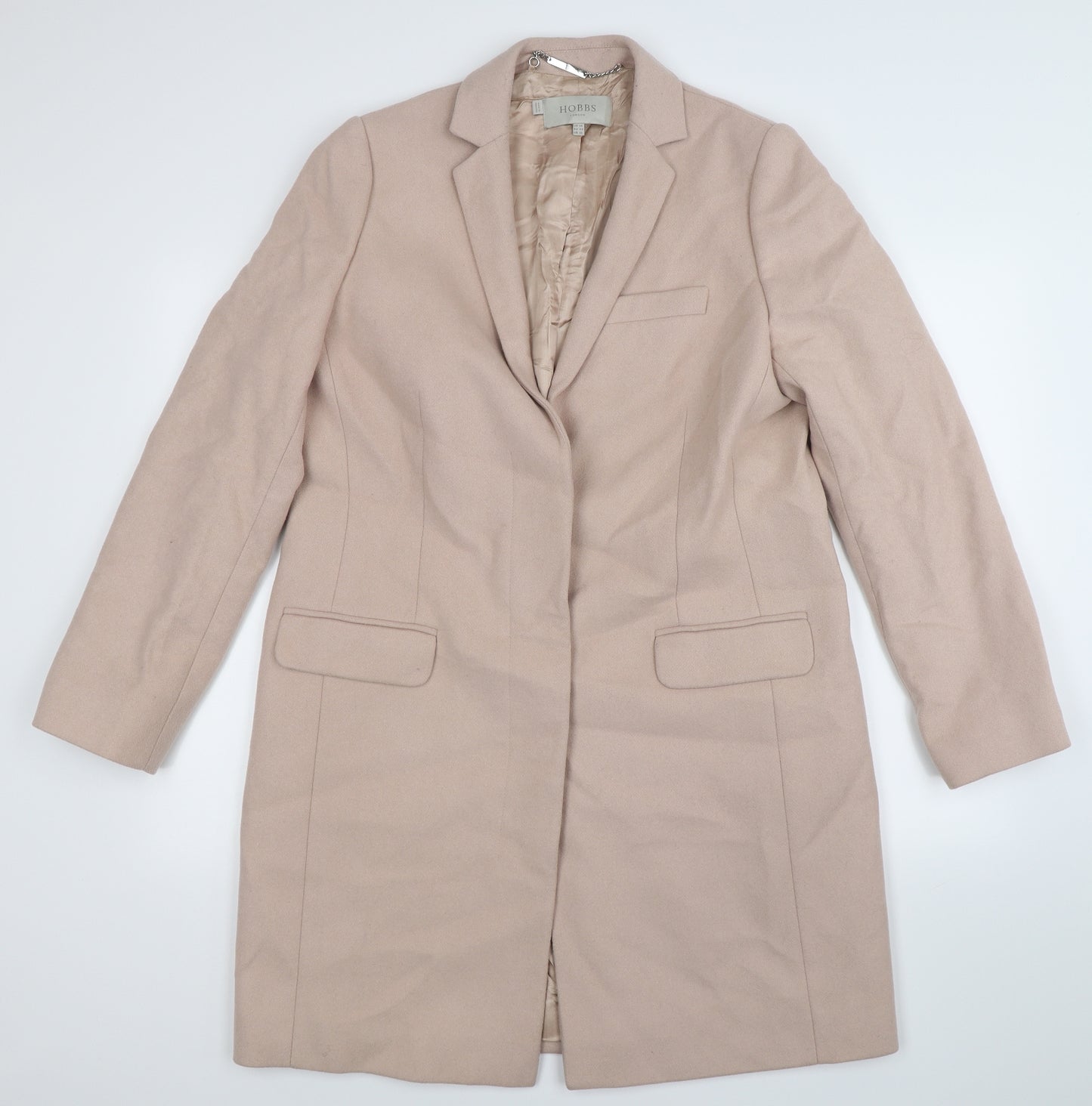 Hobbs Womens Pink  Knit Trench Coat Coat Size 14