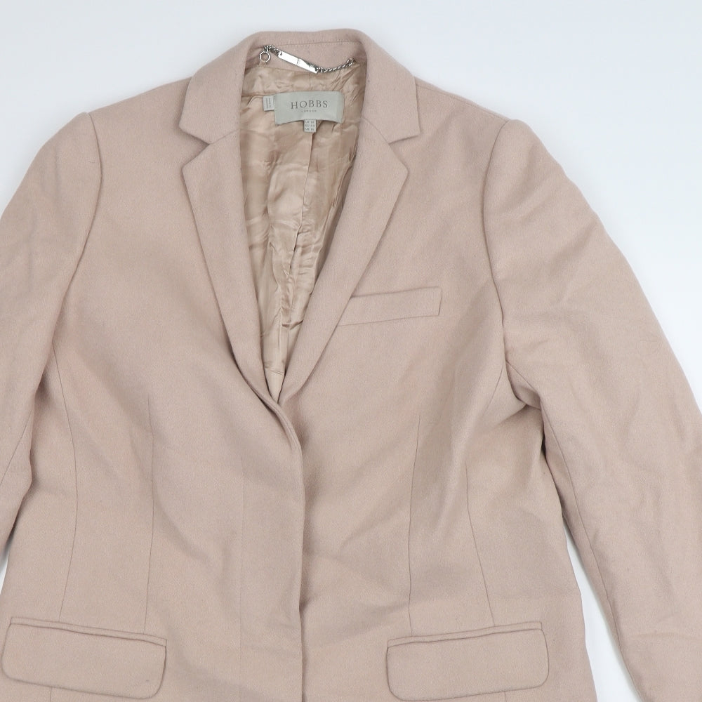 Hobbs Womens Pink  Knit Trench Coat Coat Size 14