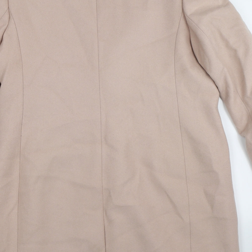 Hobbs Womens Pink  Knit Trench Coat Coat Size 14
