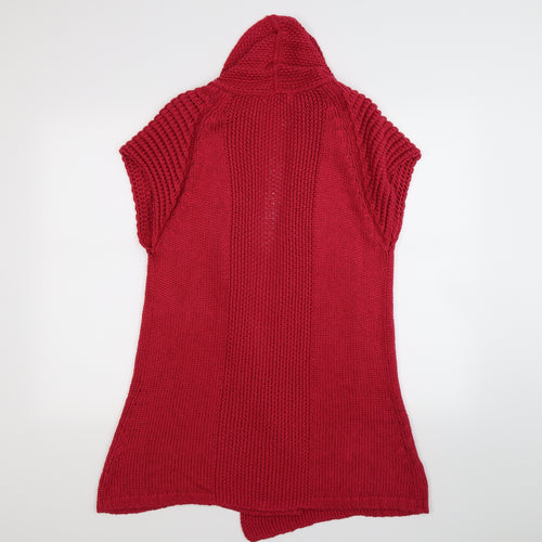 Klass Womens Red  Knit Cardigan Jumper Size M