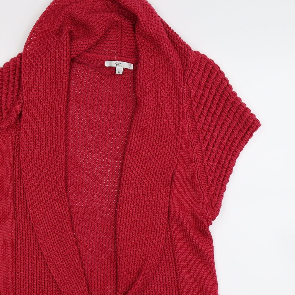 Klass Womens Red  Knit Cardigan Jumper Size M