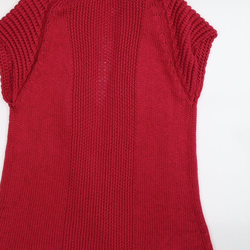 Klass Womens Red  Knit Cardigan Jumper Size M