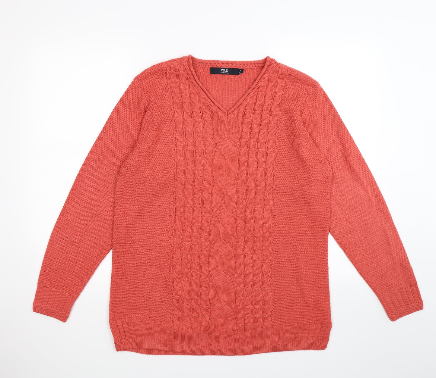 ISLE Womens Orange  Knit Pullover Jumper Size 14