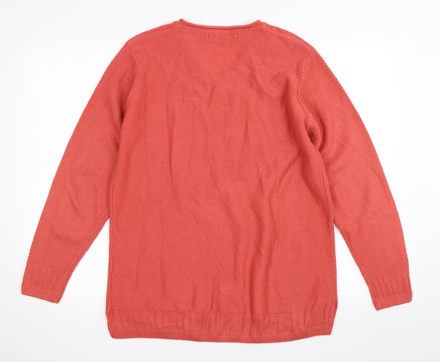 ISLE Womens Orange  Knit Pullover Jumper Size 14