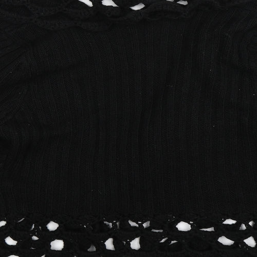 CASAMIA Womens Black Striped Knit Cardigan Jumper Size S