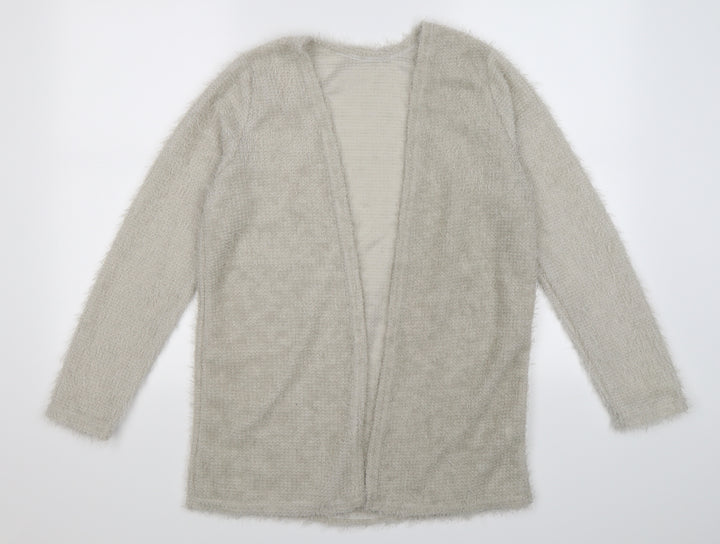 Preworn Girls Grey Knit Cape Jumper Size 2XL