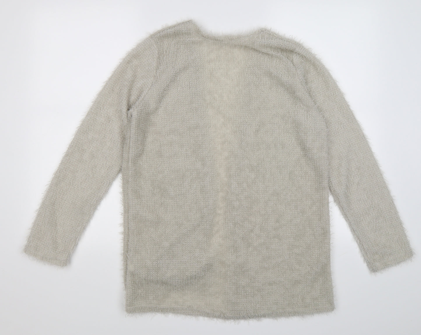 Preworn Girls Grey  Knit Cape Jumper Size 2XL