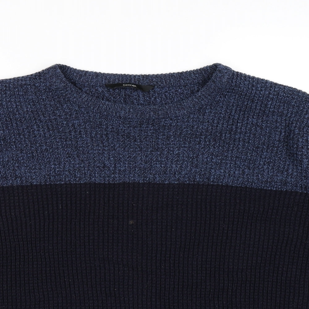 George Mens Blue  Knit Pullover Jumper Size XL