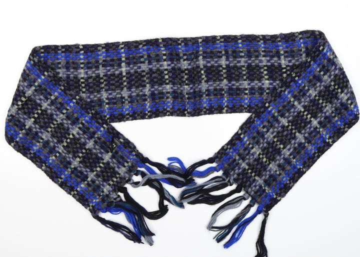 Per Una Womens Blue Check Knit Scarf