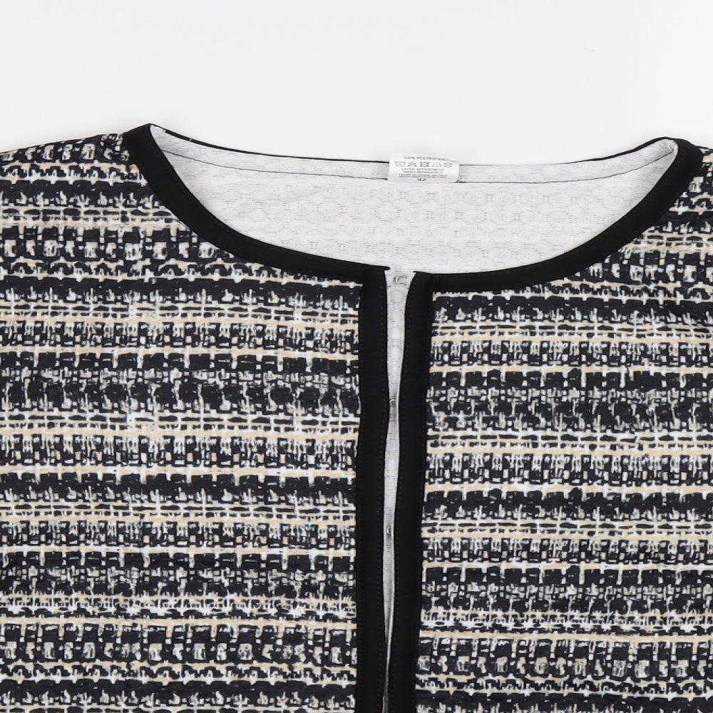 La Maison Womens Black Striped Knit Cardigan Jumper Size 14
