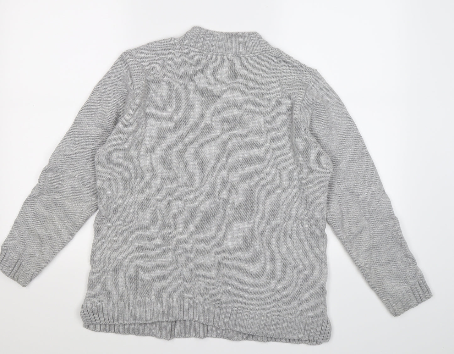 afibel Womens Grey  Knit Pullover Jumper Size 14
