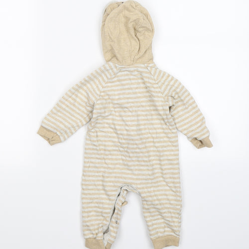 George Baby Beige Striped  Romper One-Piece Size 6-9 Months  - BEAR