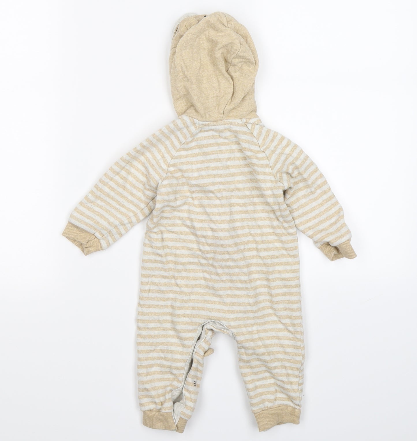 George Baby Beige Striped  Romper One-Piece Size 6-9 Months  - BEAR