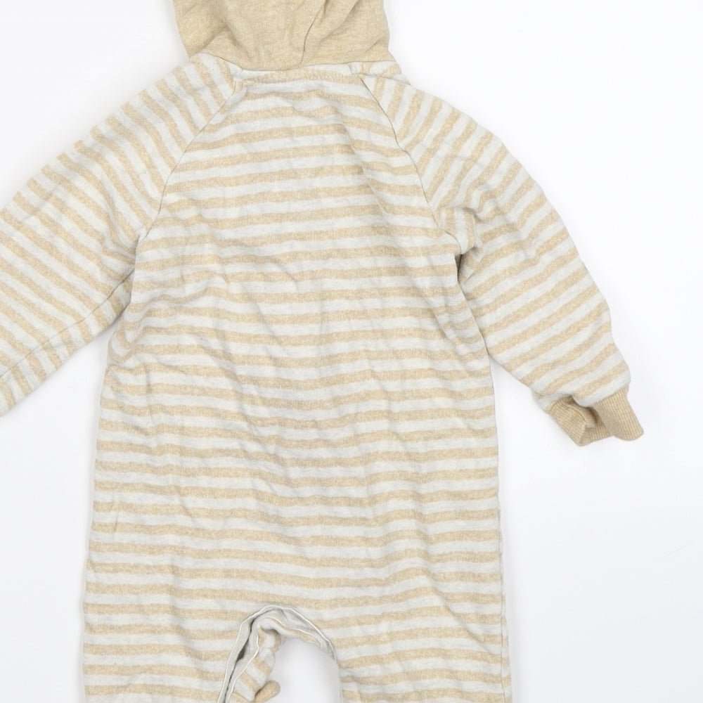 George Baby Beige Striped  Romper One-Piece Size 6-9 Months  - BEAR