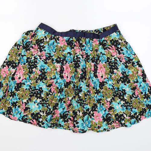 Topshop Womens Blue Floral  Flare Skirt Size 12