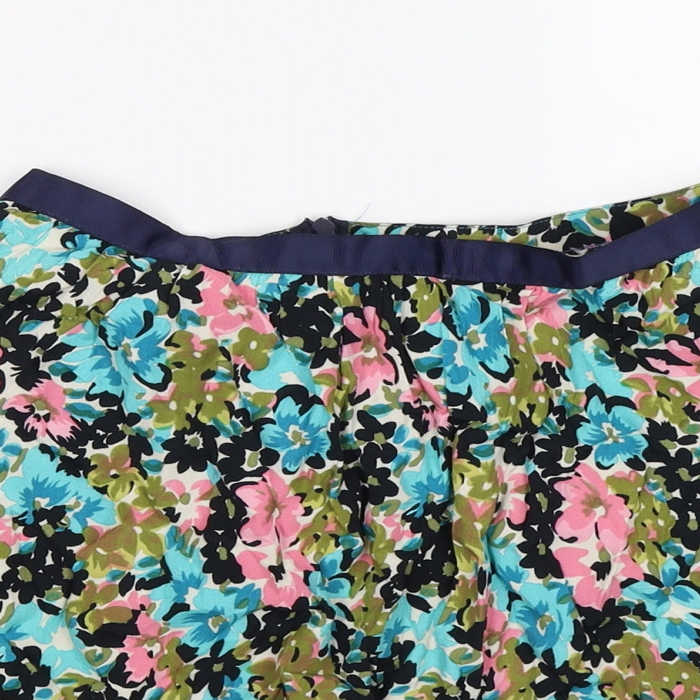 Topshop Womens Blue Floral  Flare Skirt Size 12