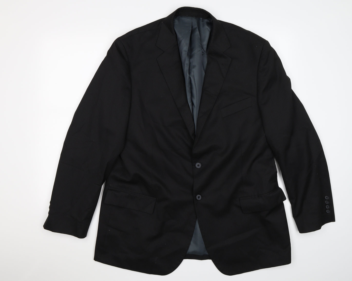 Marks and Spencer Mens Black Striped  Jacket Suit Jacket Size 44