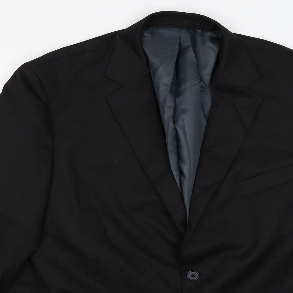Marks and Spencer Mens Black Striped  Jacket Suit Jacket Size 44