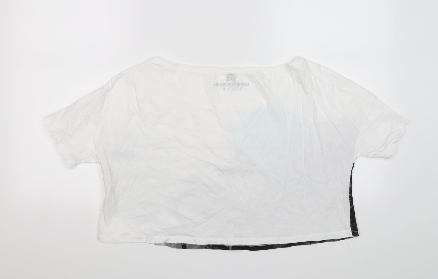 Sisley Womens White   Cropped T-Shirt Size M  - bicycle