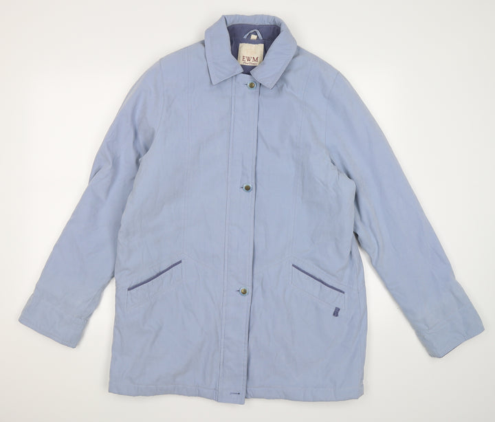 EWM Womens Blue Windbreaker Coat Size 14