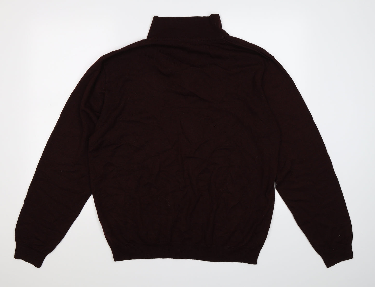 BHS Mens Brown Check Knit Pullover Jumper Size XL