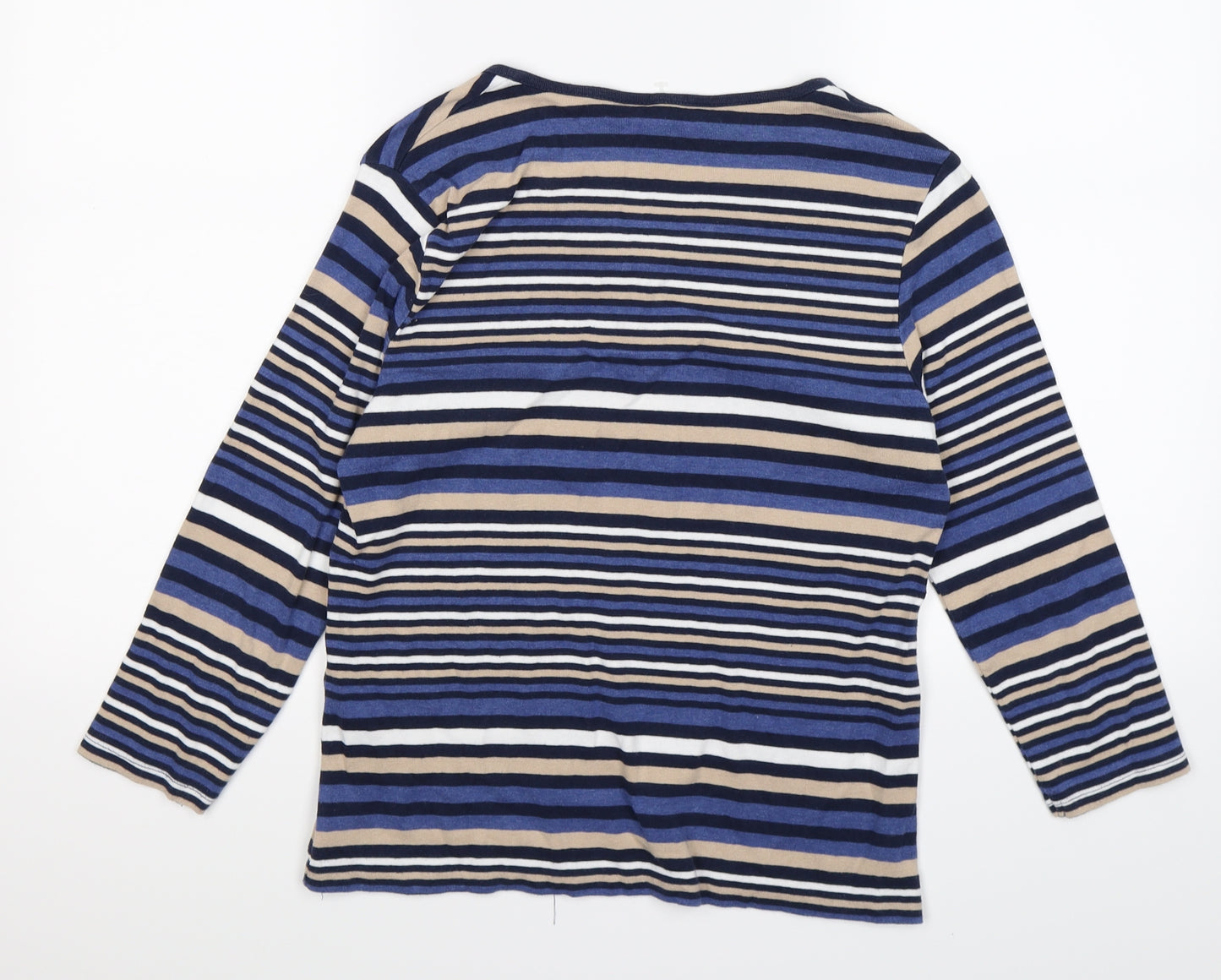 isle Womens Blue Striped  Tunic T-Shirt Size M