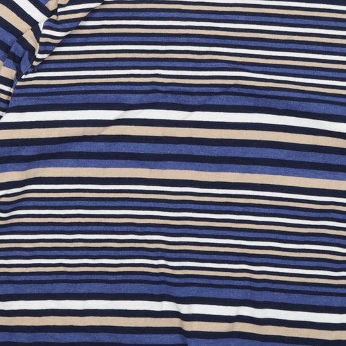 isle Womens Blue Striped  Tunic T-Shirt Size M